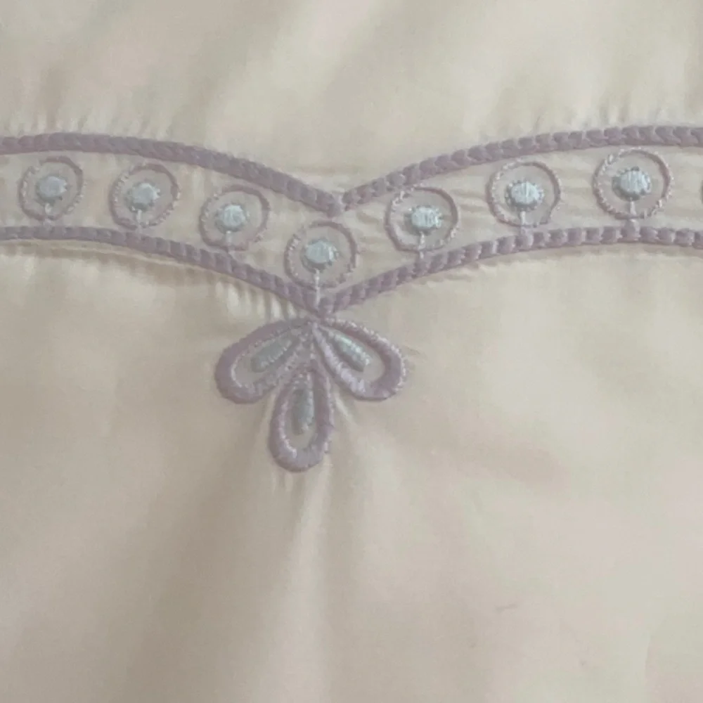 NEW PRATESI KING DUVET & 1 MATCHING EURO SHAM PALE PINK & LAVENDER EMBROIDERY